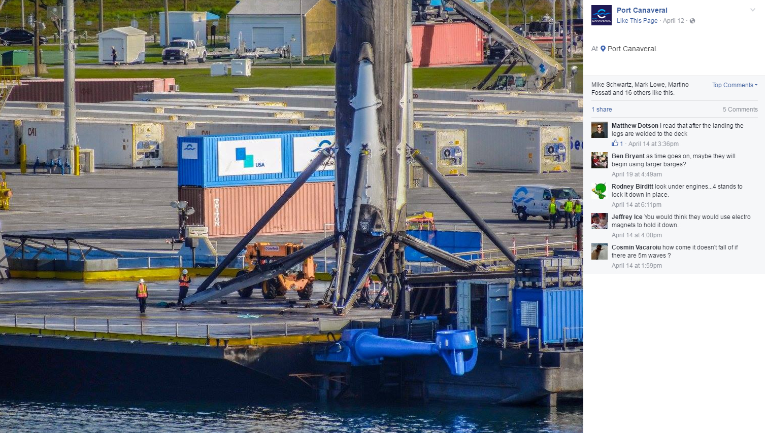 Port Canaveral Facebook GT USA SpaceX Falcon 9 1400